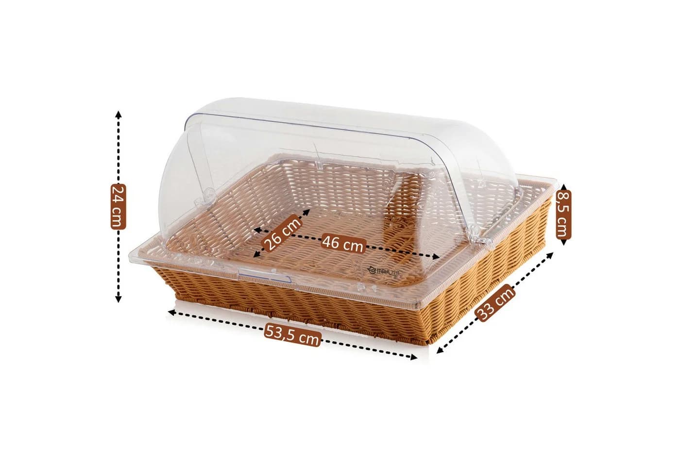 Mahlzeit Brotkorb Rattanoptik mit Rolltop-Deckel Beige/Braun - Bild 3
