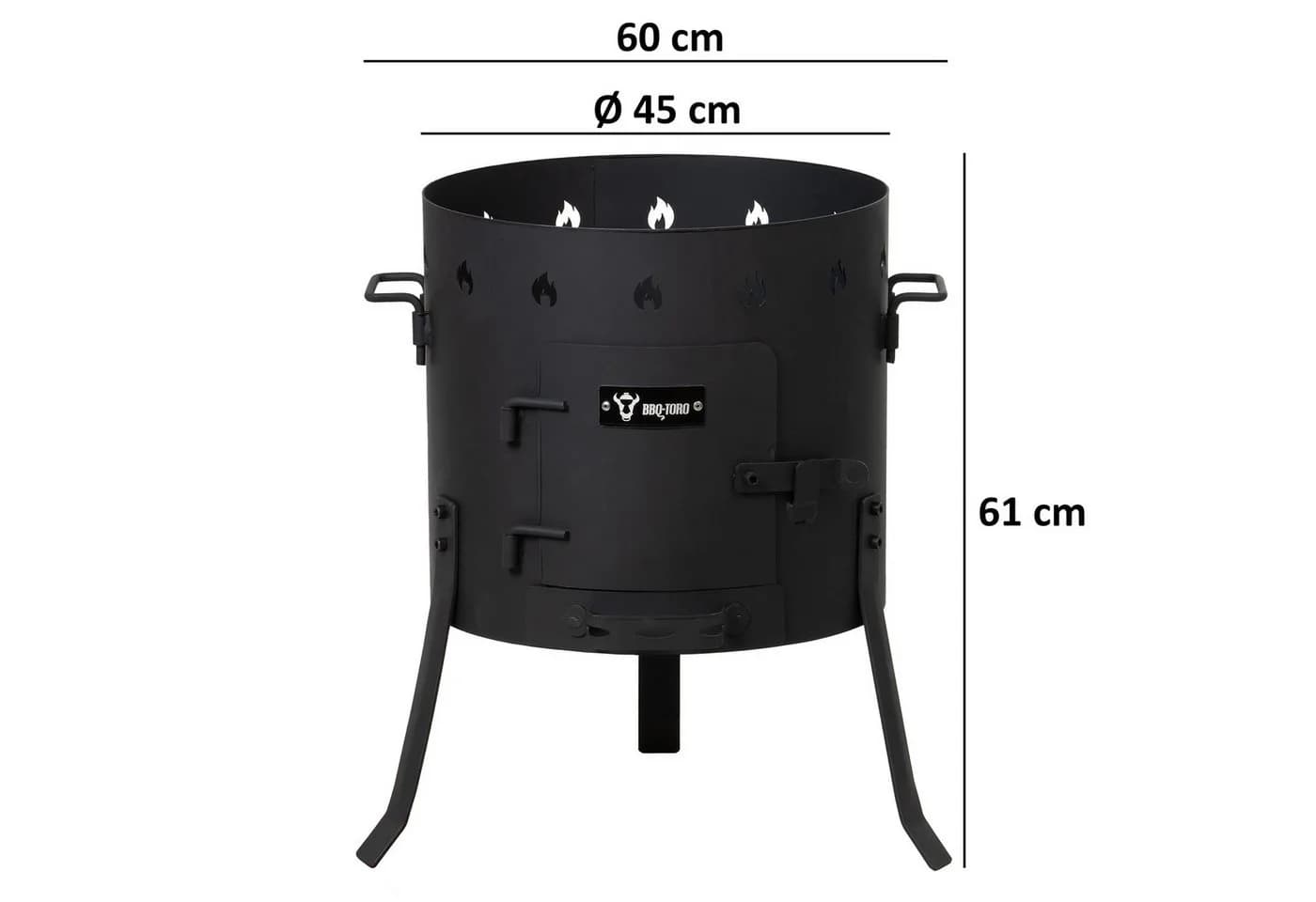 BBQ-Toro Kazan Ofen Feuerkorb Ø 45 cm Stahl Schwarz - Bild 3