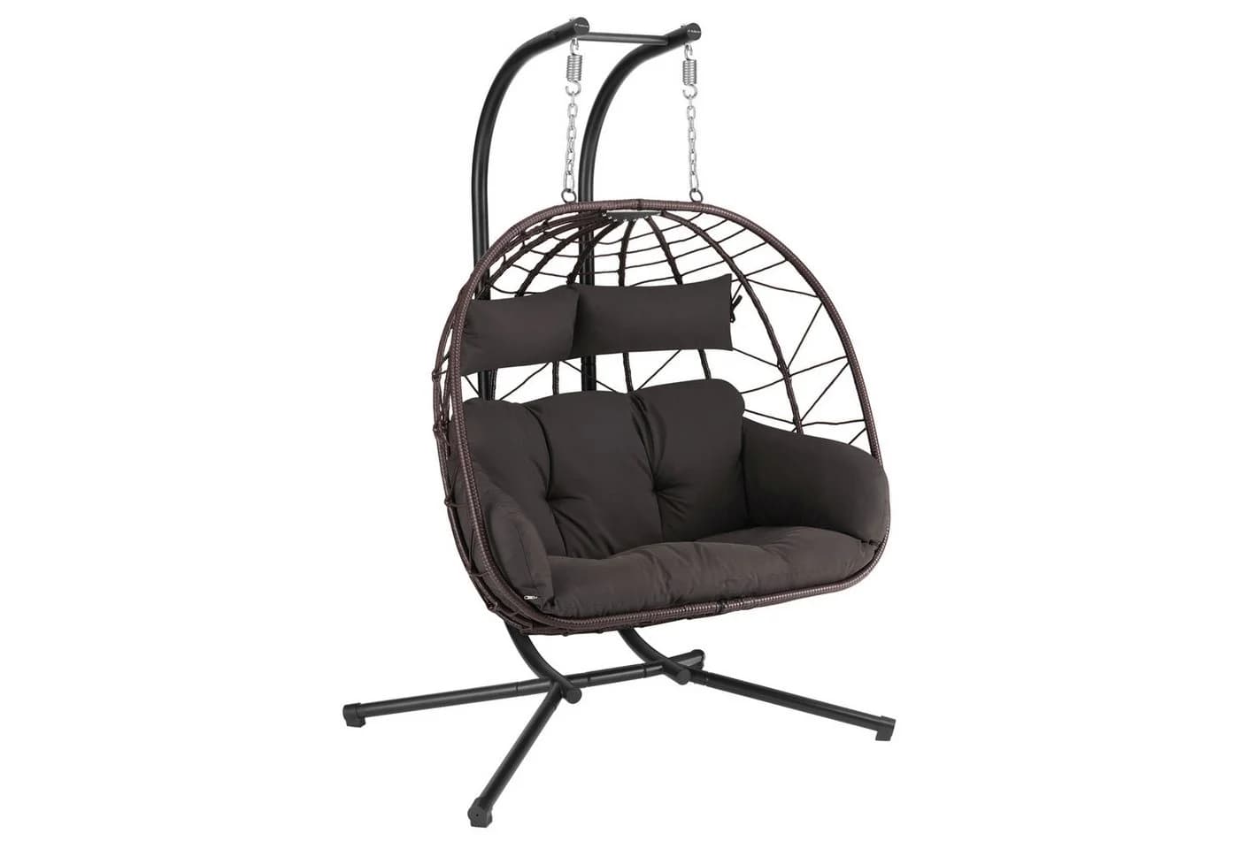 HinHocker Hängesessel für 2 Personen Braun XXL Hängeschaukel Indoor Outdoor - Bild 2