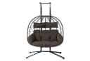 HinHocker Hängesessel für 2 Personen Braun XXL Hängeschaukel Indoor Outdoor Bild 4