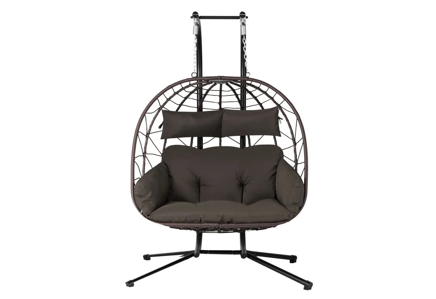 HinHocker Hängesessel für 2 Personen Braun XXL Hängeschaukel Indoor Outdoor - Bild 4