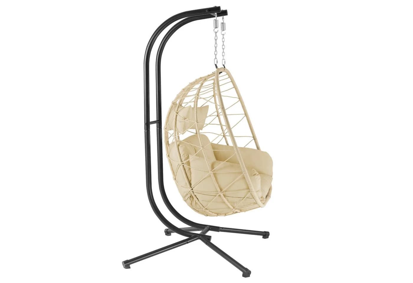 HinHocker Hängesessel für 2 Personen mit Gestell, Creme, Faltbar - Bild 5