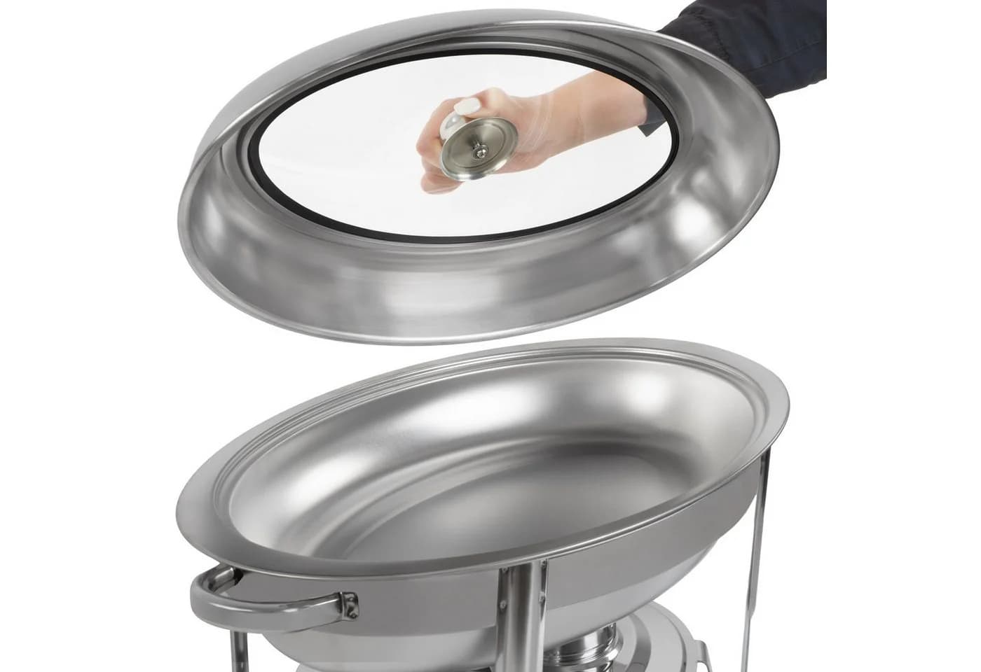 Mahlzeit Speisenwärmer Edelstahl oval 5 Liter mit Sichtfenster - Bild 4