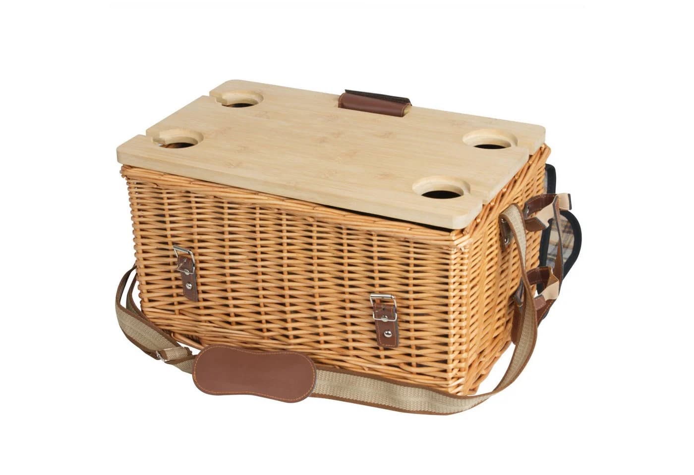 CampFeuer Picknickkorb 4 Personen 25-teilig Weidenkorb mit Geschirr-Set - Bild 4