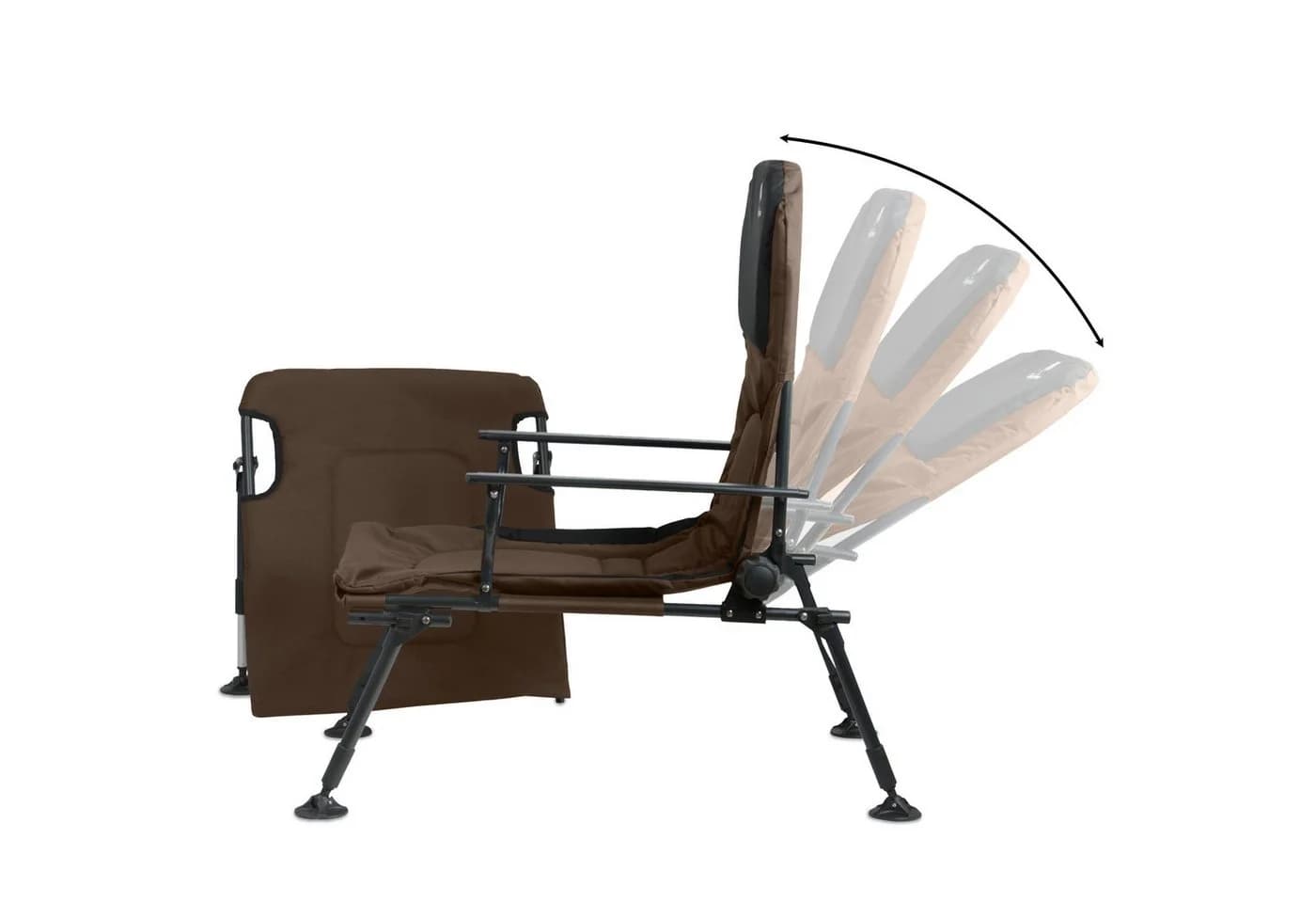 CampFeuer Angelstuhl 2in1 Braun/Schwarz Höhenverstellbar - Bild 4