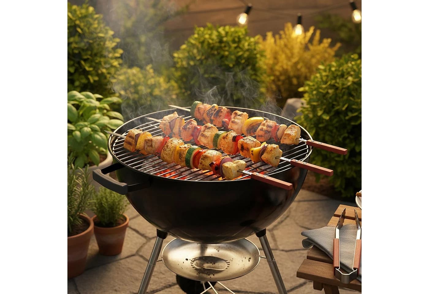 BBQ-Toro Edelstahl Grillspießset mit Holzgriff (10 Stück)