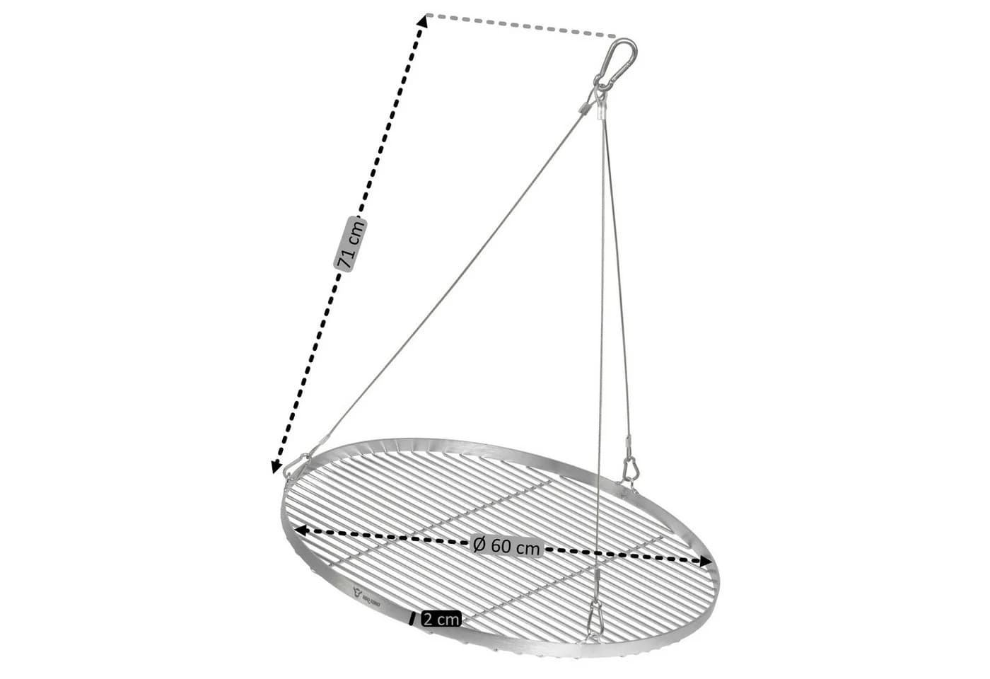 BBQ-Toro Grillrost Edelstahl Rund Ø 60 cm mit Seilaufhängung - Bild 3