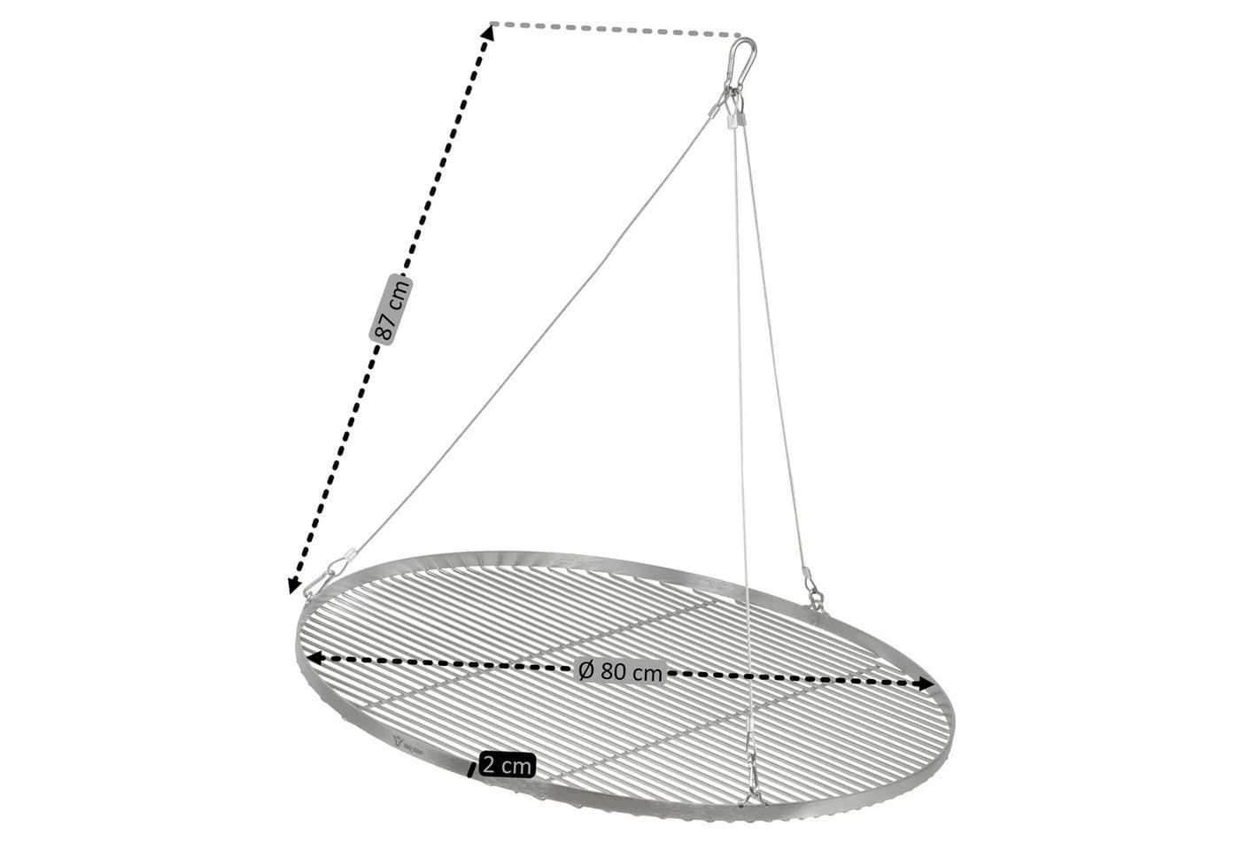 BBQ-Toro Grillrost Edelstahl Rund Ø 80 cm mit Seilaufhängung - Bild 3