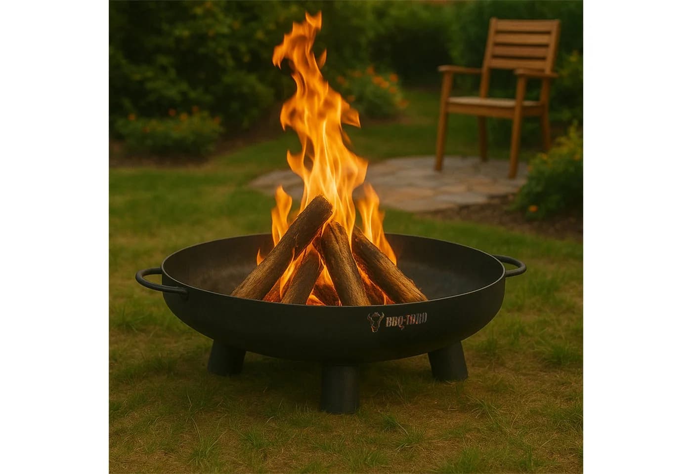 BBQ-Toro Feuerstelle Feuerschale Ø 70 cm mit Deckel Schwarz