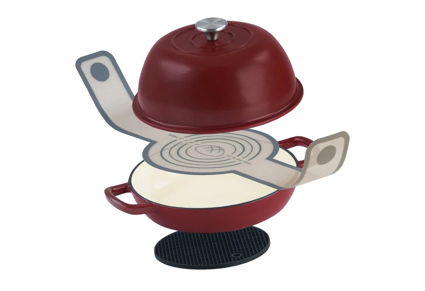 Mahlzeit Gusseisen Brottopf Set 6,4L Emailliert Rot - Bild 2