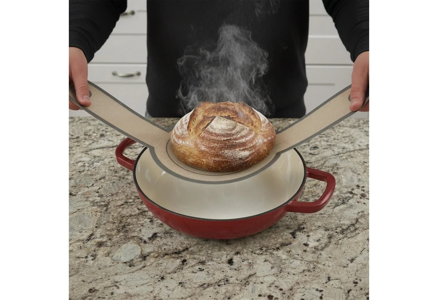 Mahlzeit Gusseisen Brottopf Set 6,4L Emailliert Rot - Bild 3