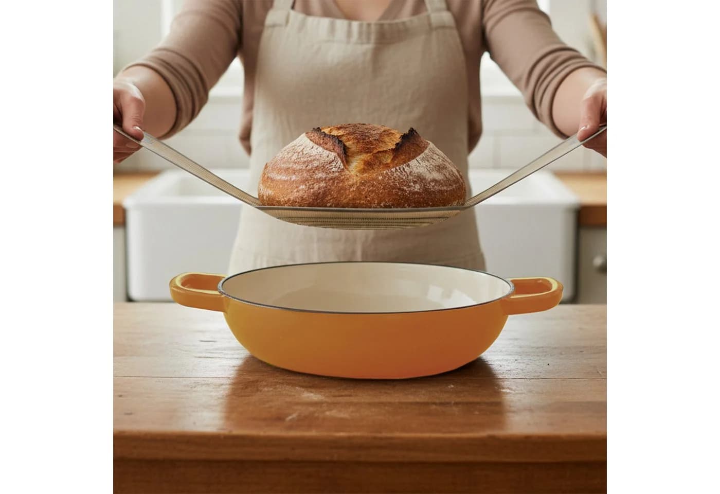 Mahlzeit Gusseisen Brottopf Set emailliert 6,4 Liter Sunny Orange - Bild 3