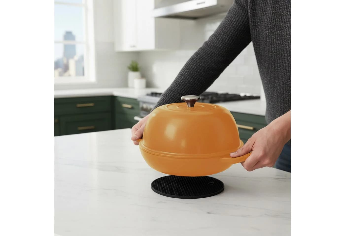 Mahlzeit Gusseisen Brottopf Set emailliert 6,4 Liter Sunny Orange - Bild 4