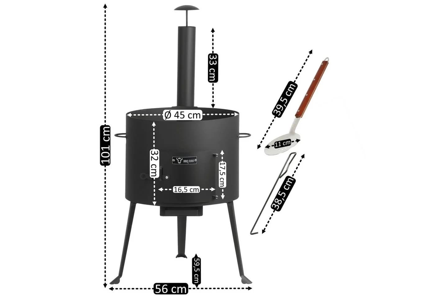 BBQ-Toro Feuerstelle Gusseisen Kazan 19 L mit Kazan Ofen Ø 44 cm - Bild 3