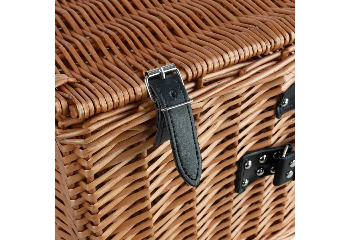 CampFeuer Picknickkorb Set 3-teilig Weidenkorb mit Deckel Braun - Bild 5