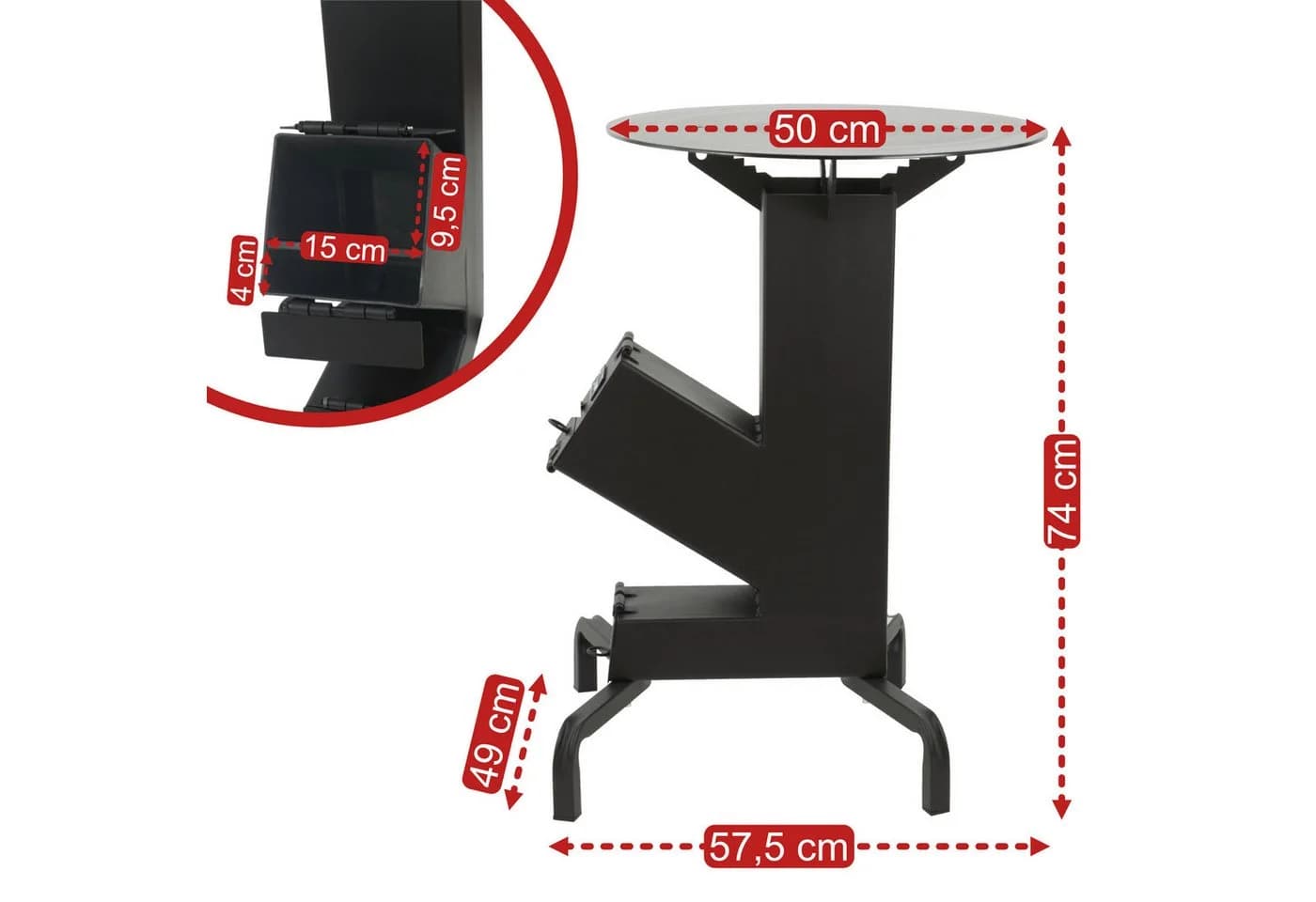 BBQ-Toro Raketenofen mit Grillplatte Ø 50 cm Schwarz - Bild 3