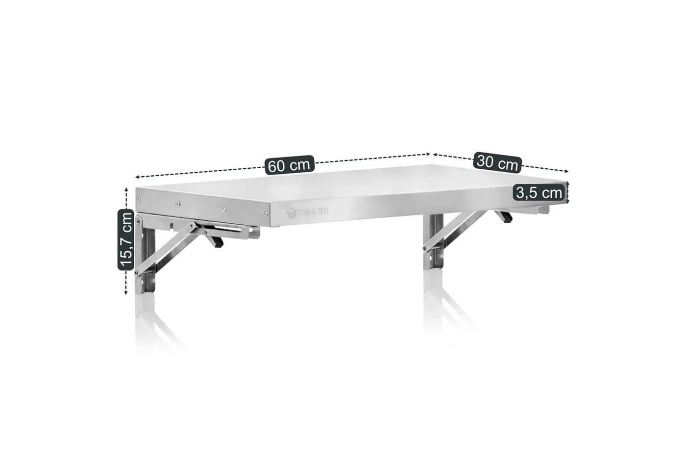 Mahlzeit Wandregal Edelstahl Klappbar Silber - Bild 3