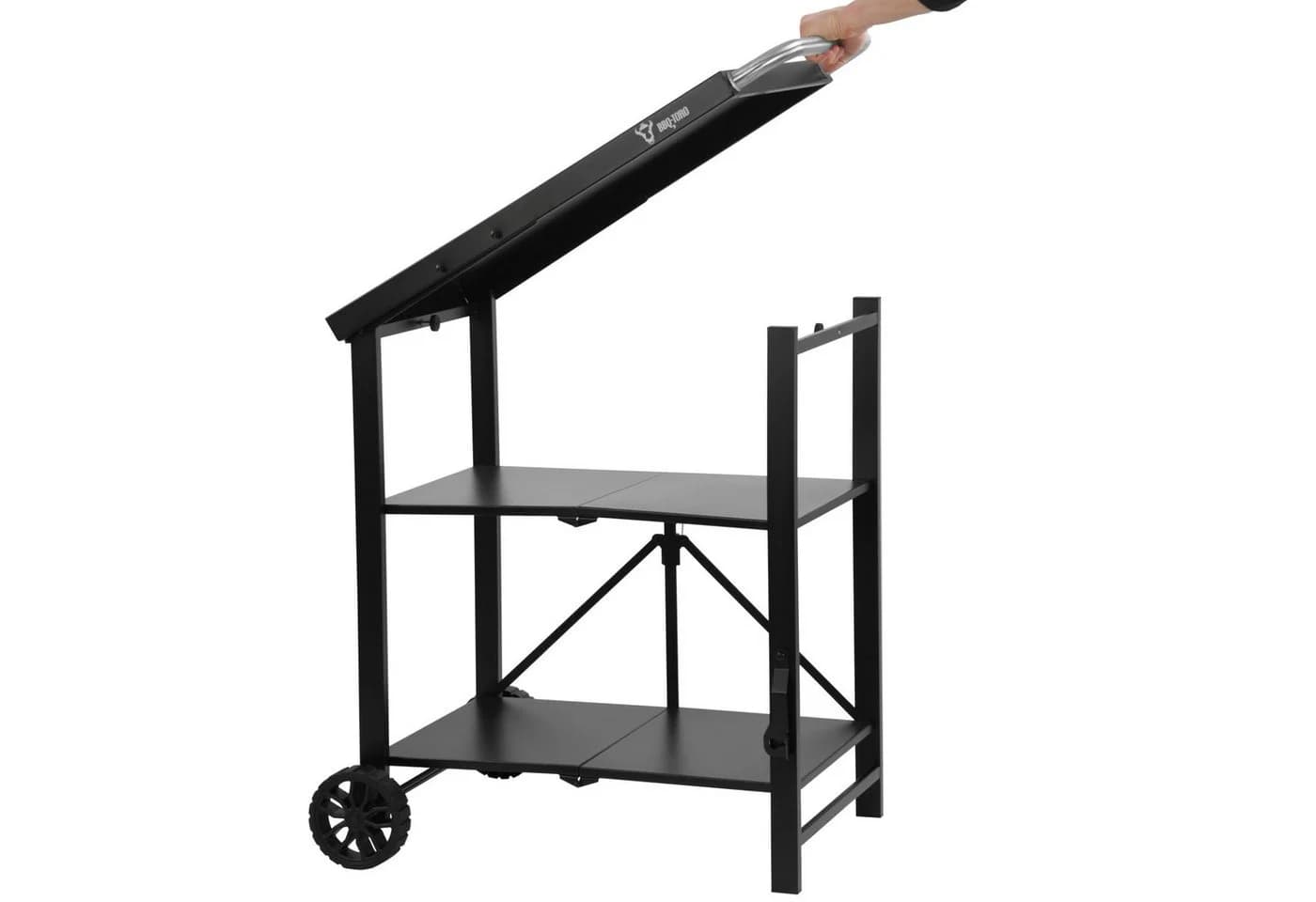 BBQ-Toro Grillwagen Klappbar Schwarz mit 3 Ablageflächen - Bild 4