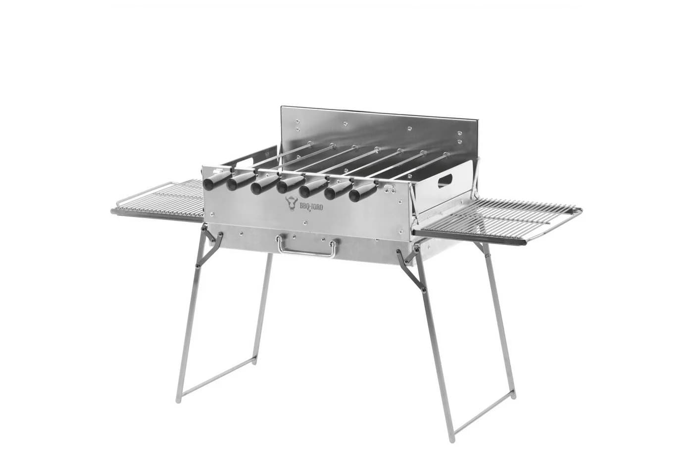 BBQ-Toro Drehspieß Holzkohlegrill Edelstahl Klappbar mit Motor - Bild 2