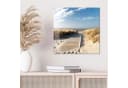 DEQORI Glasbild Strandaufgang am Meer Beige Blau Modern Bild 4