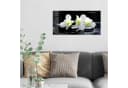 DEQORI Glasbild 'Orchidee mit Zen-Steinen' Schwarz/Weiß Modern Bild 3
