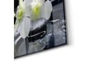 DEQORI Glasbild 'Orchidee mit Zen-Steinen' Schwarz/Weiß Modern Bild 5