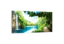 DEQORI Glasbild Wasserfall im grünen Wald Modern Bild 2