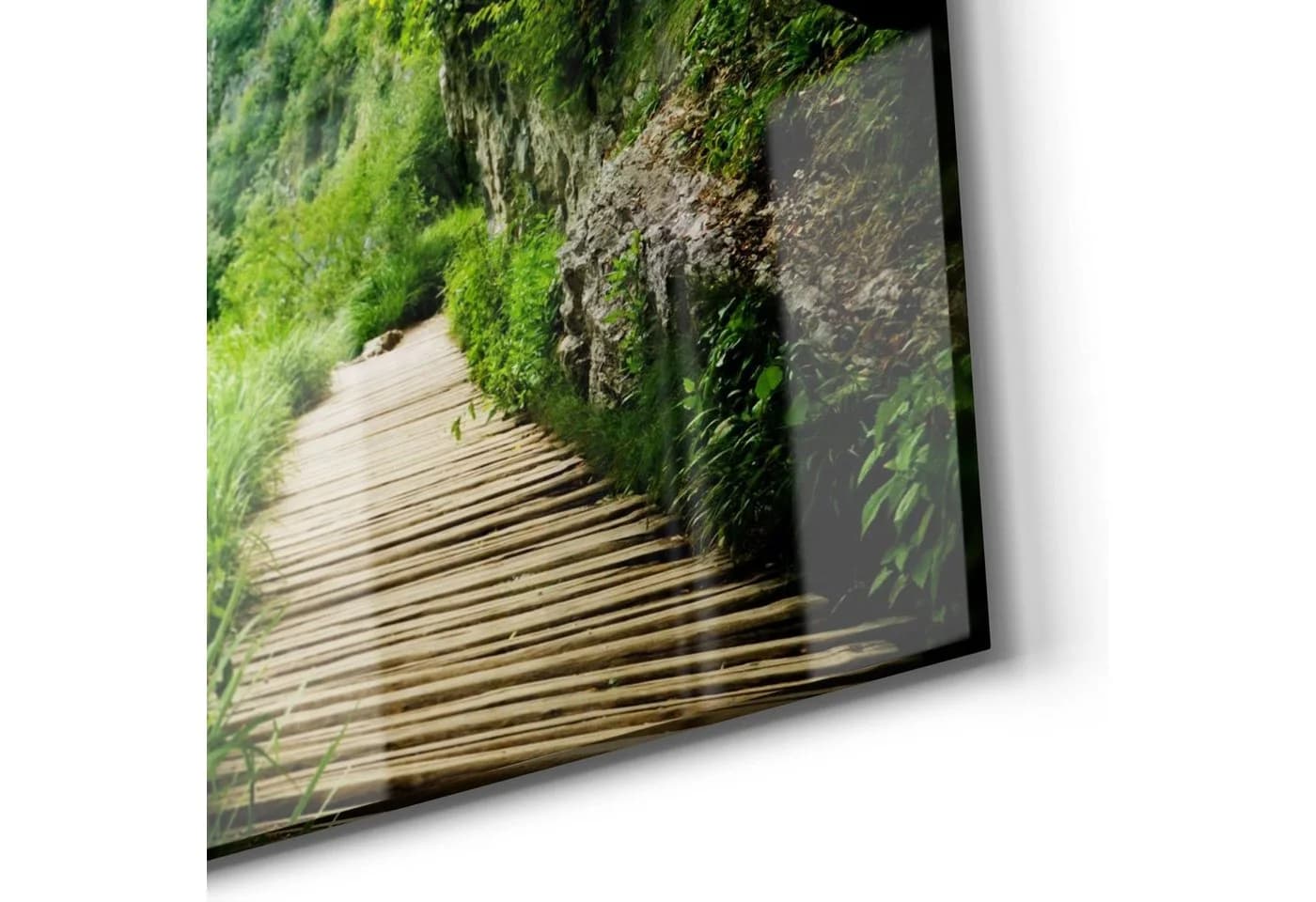 DEQORI Glasbild Wasserfall im grünen Wald Modern - Bild 5