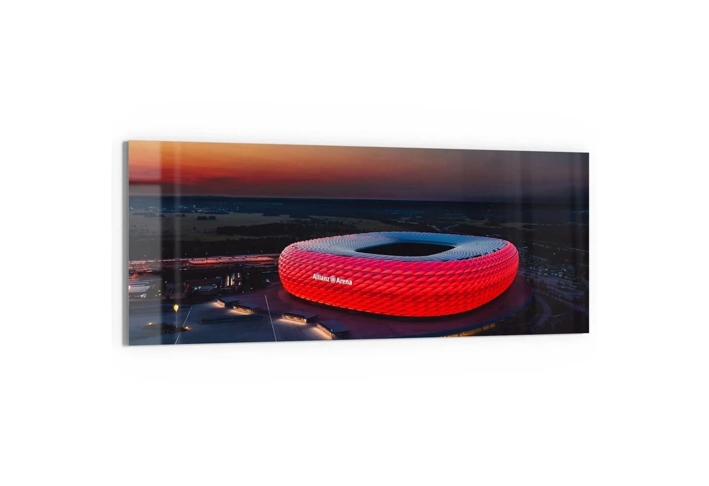 DEQORI Glasbild Allianz Arena München Modern Blau Rot - Bild 2