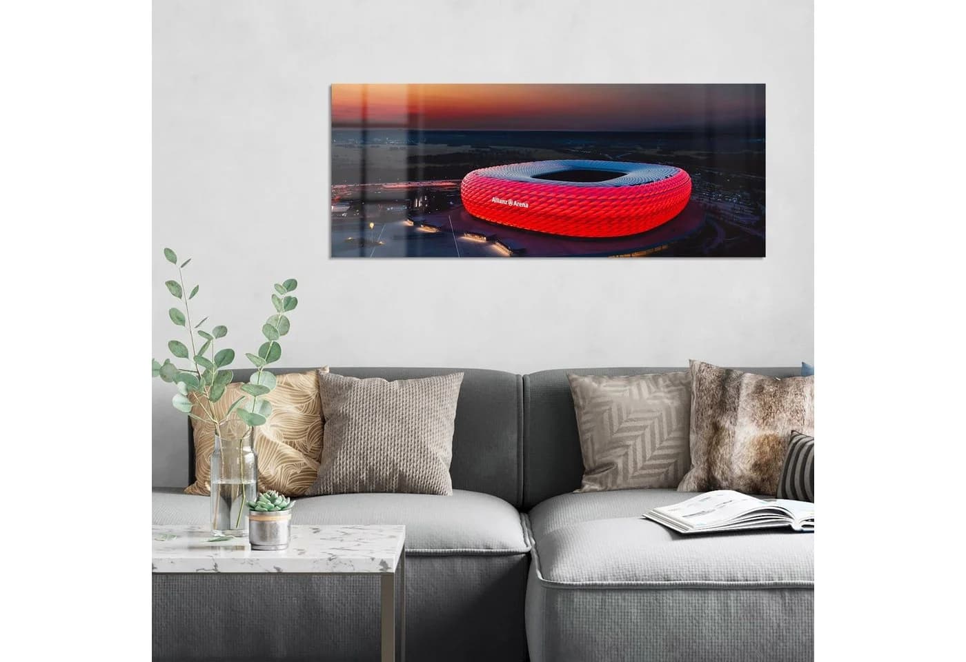 DEQORI Glasbild Allianz Arena München Modern Blau Rot - Bild 3