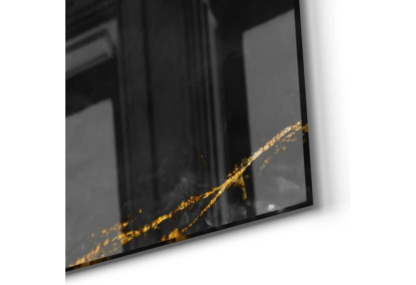 DEQORI Glasbild 'Veredelter Naturstein' Schwarz Gold Modern - Bild 5