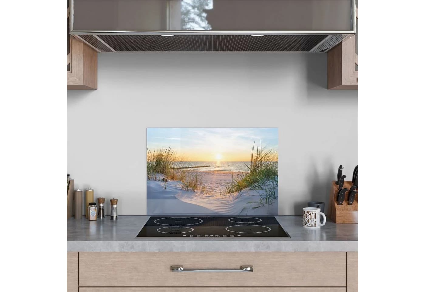 DEQORI Küchenrückwand 'Abendsonne an der Ostsee' Glas Spritzschutz Badrückwand Herdblende - Bild 3