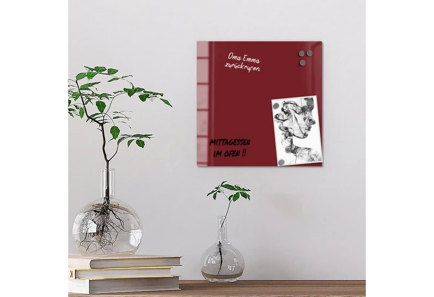 DEQORI Magnettafel Glas 30x30 cm Rot Modern - Bild 4