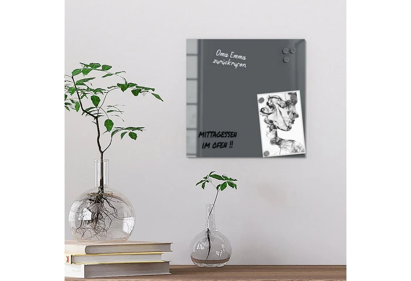 DEQORI Magnettafel Dunkelgrau Glas Whiteboard Pinnwand beschreibbar - Bild 4