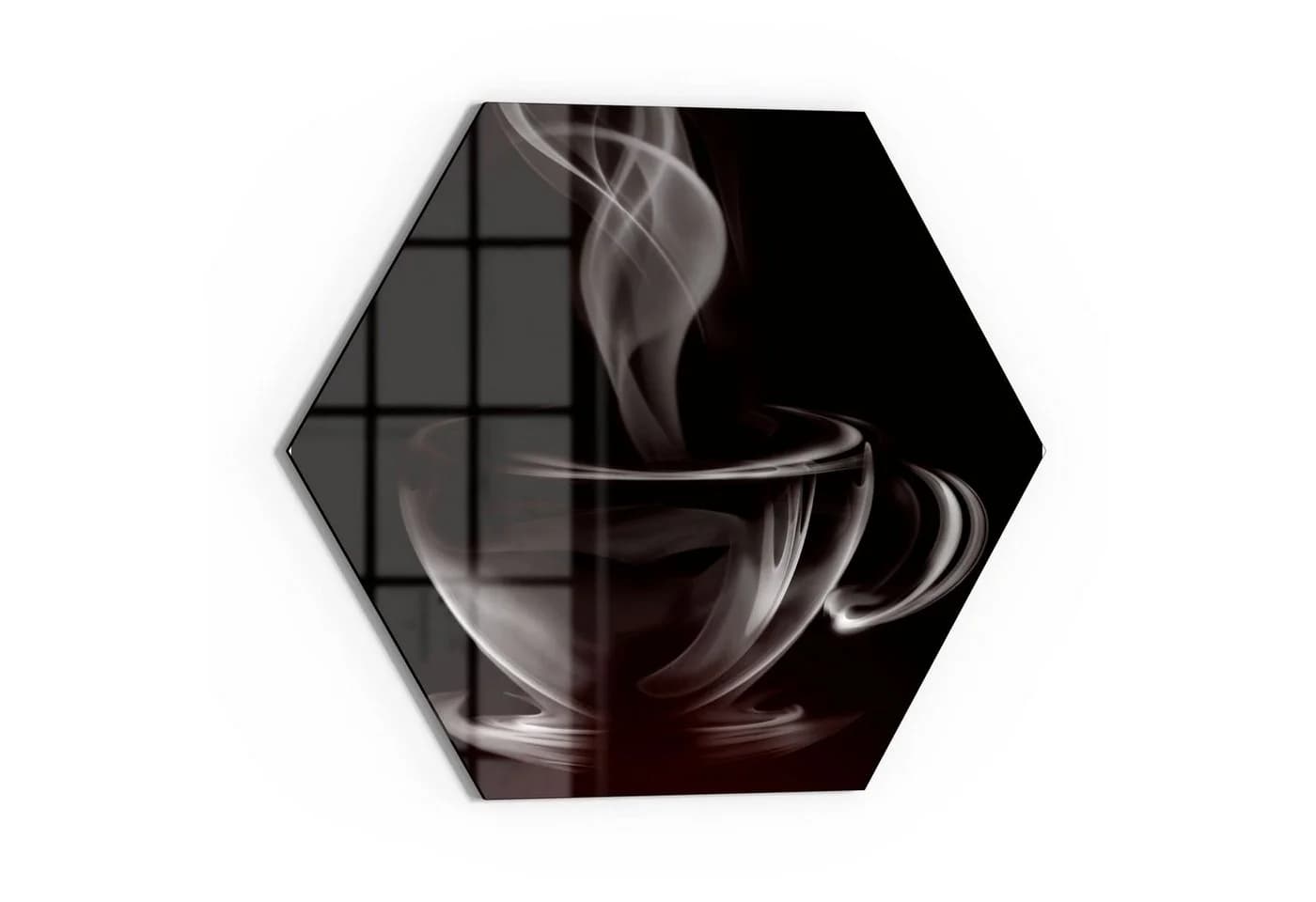 DEQORI Magnettafel Glas 'Tasse aus Kaffeedampf' Schwarz/Weiß - Bild 2