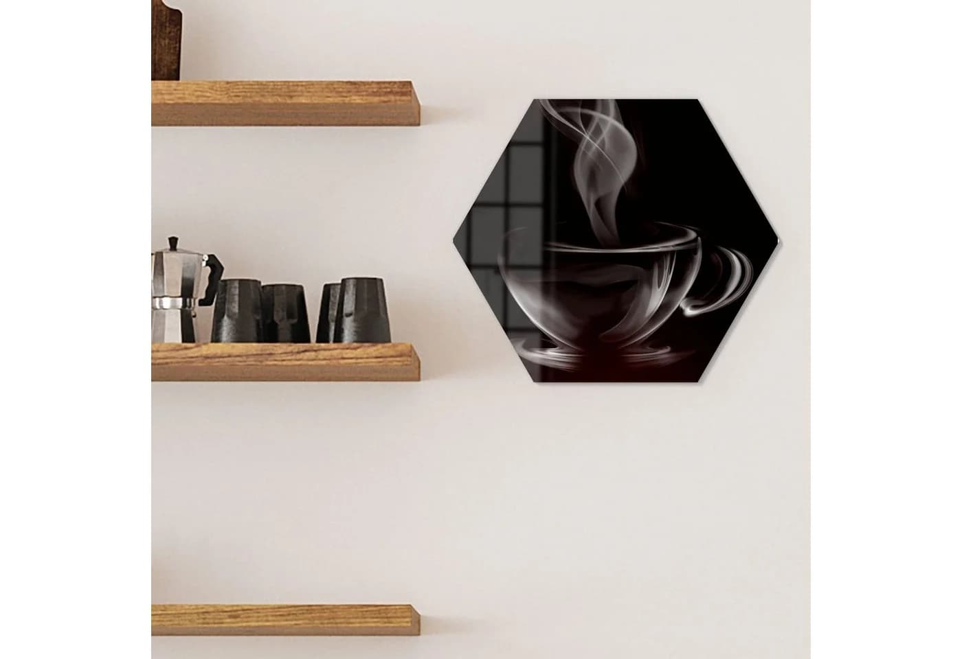 DEQORI Magnettafel Glas 'Tasse aus Kaffeedampf' Schwarz/Weiß - Bild 3