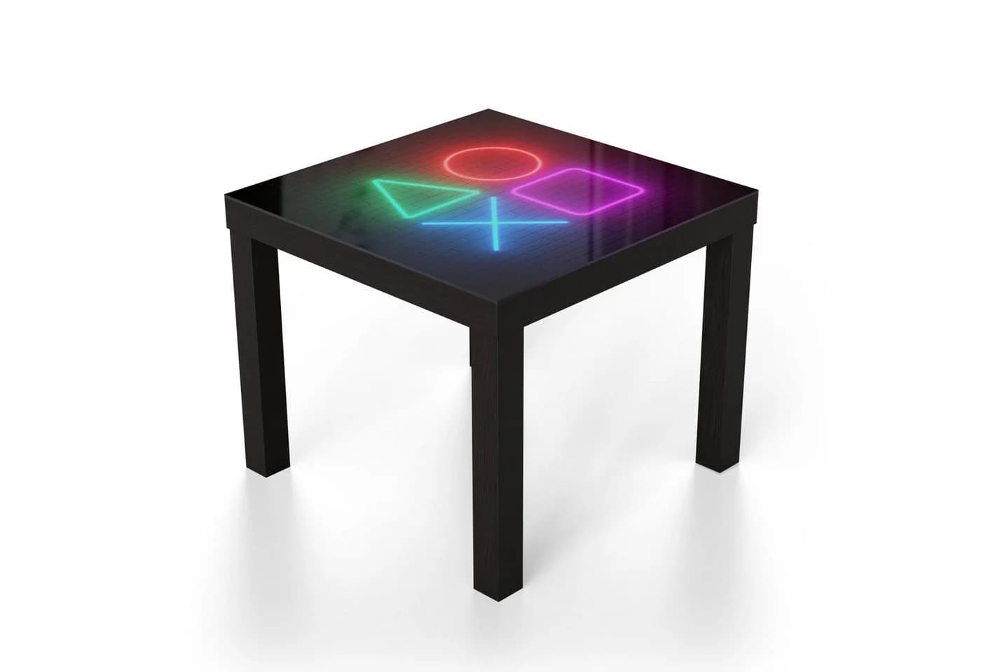DEQORI Beistelltisch mit Glasplatte und Gaming-Motiv Schwarz