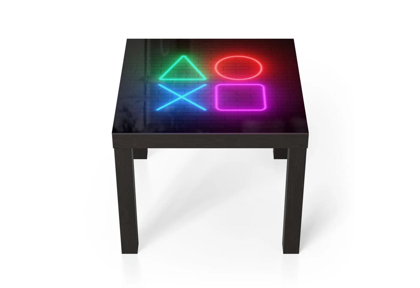 DEQORI Beistelltisch mit Glasplatte und Gaming-Motiv Schwarz - Bild 2