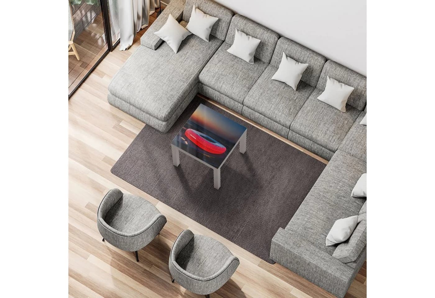 DEQORI Couchtisch Allianz Arena München Glas Beistelltisch Modern - Bild 3