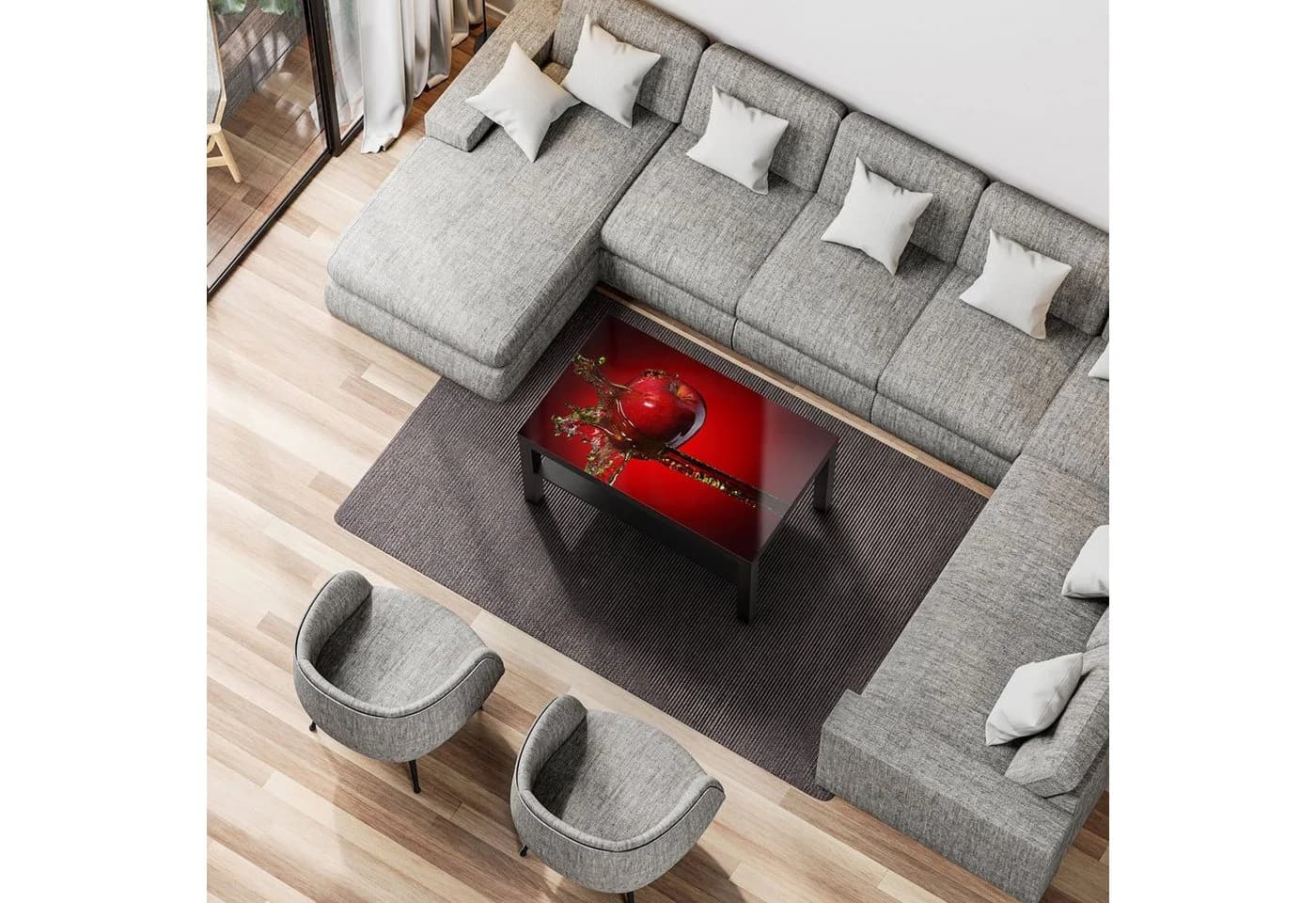 DEQORI Couchtisch Glas Beistelltisch Modern Motivdruck - Bild 3