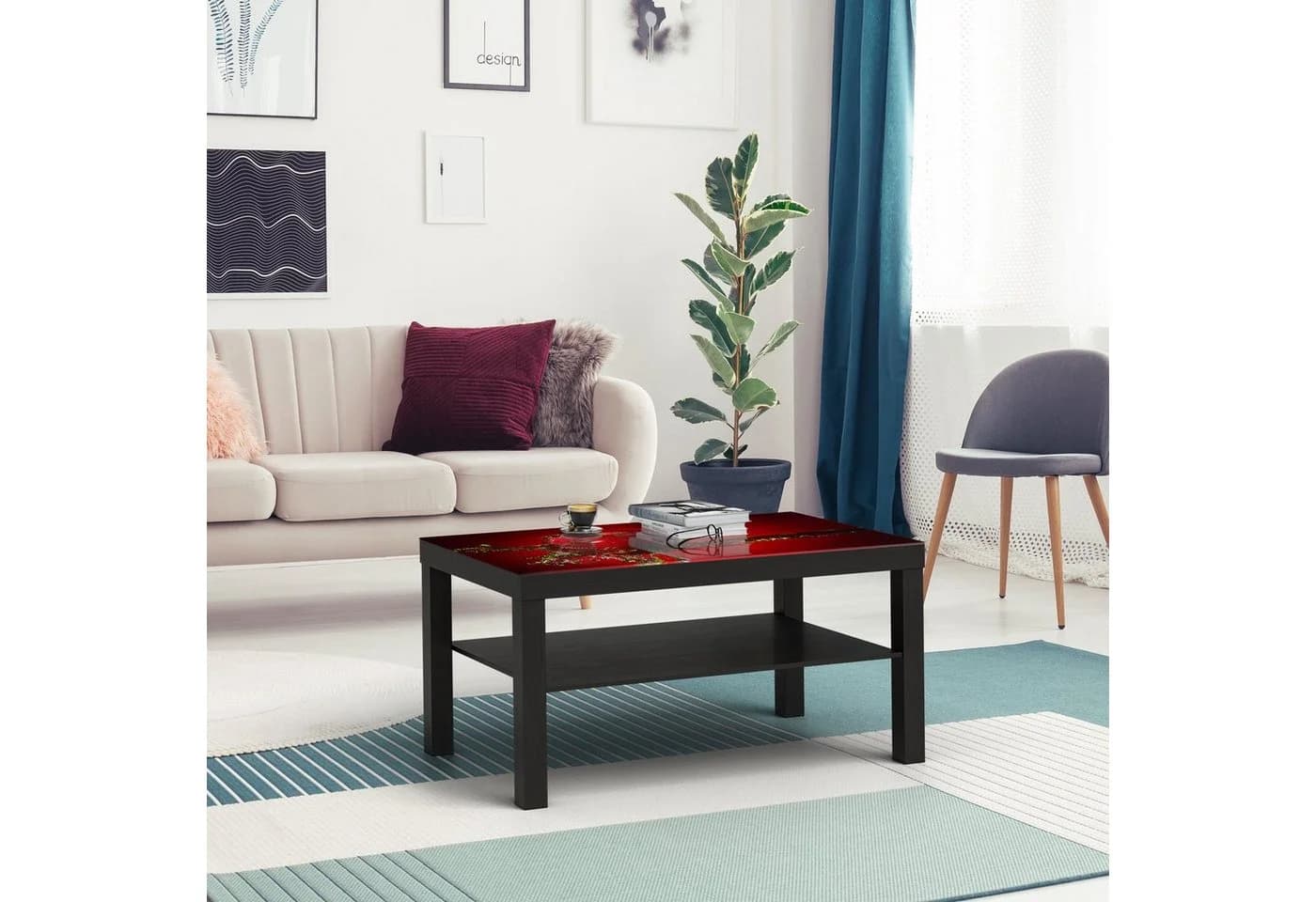 DEQORI Couchtisch Glas Beistelltisch Modern Motivdruck - Bild 4