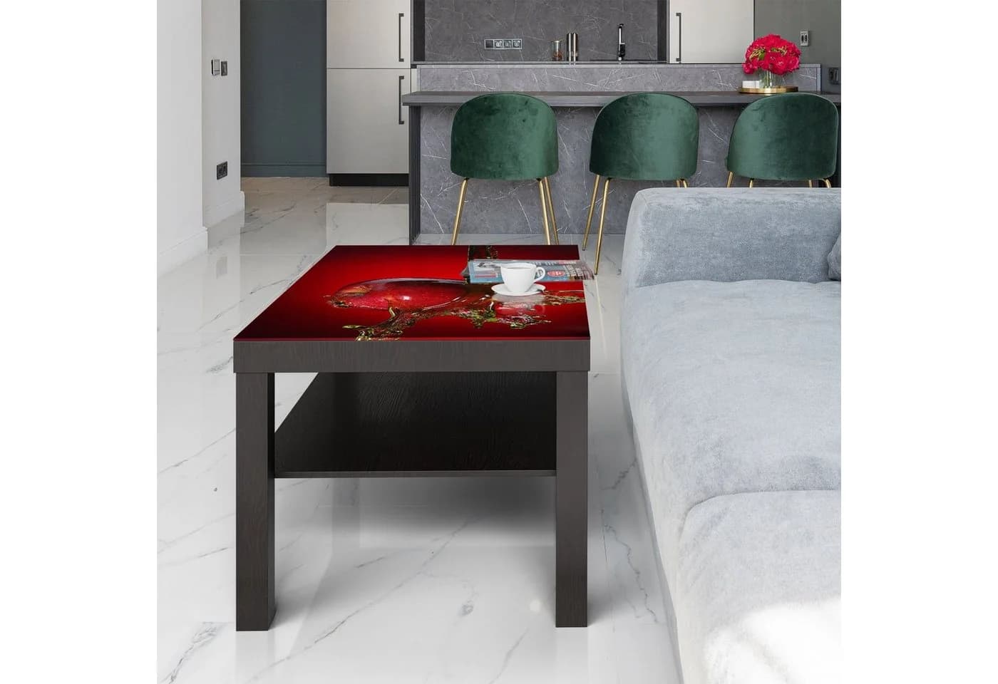 DEQORI Couchtisch Glas Beistelltisch Modern Motivdruck - Bild 5