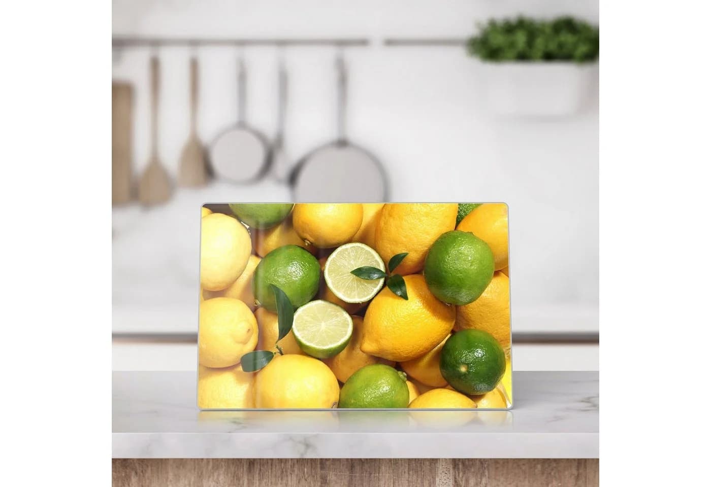DEQORI Schneidebrett Glas 'Gemischte Zitrusfrüchte' Gelb/Grün - Bild 3