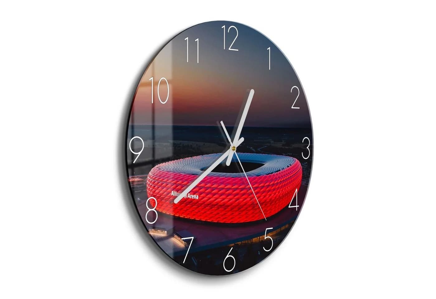 DEQORI Wanduhr Allianz Arena München Glas Modern Blau Rot