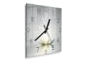 DEQORI Wanduhr 'Funkelnde Lotusblüte' Grau/Weiß Glas Modern Bild 1