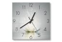 DEQORI Wanduhr 'Funkelnde Lotusblüte' Grau/Weiß Glas Modern Bild 2