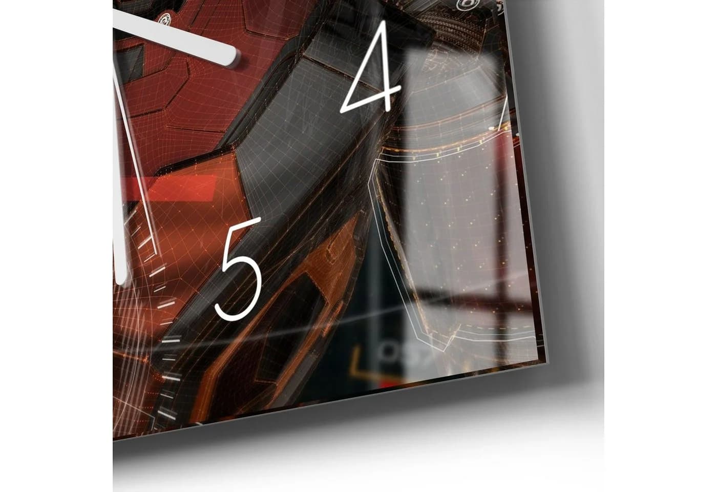 DEQORI Wanduhr Iron Man Anzug Rot Schwarz Glas Modern - Bild 5