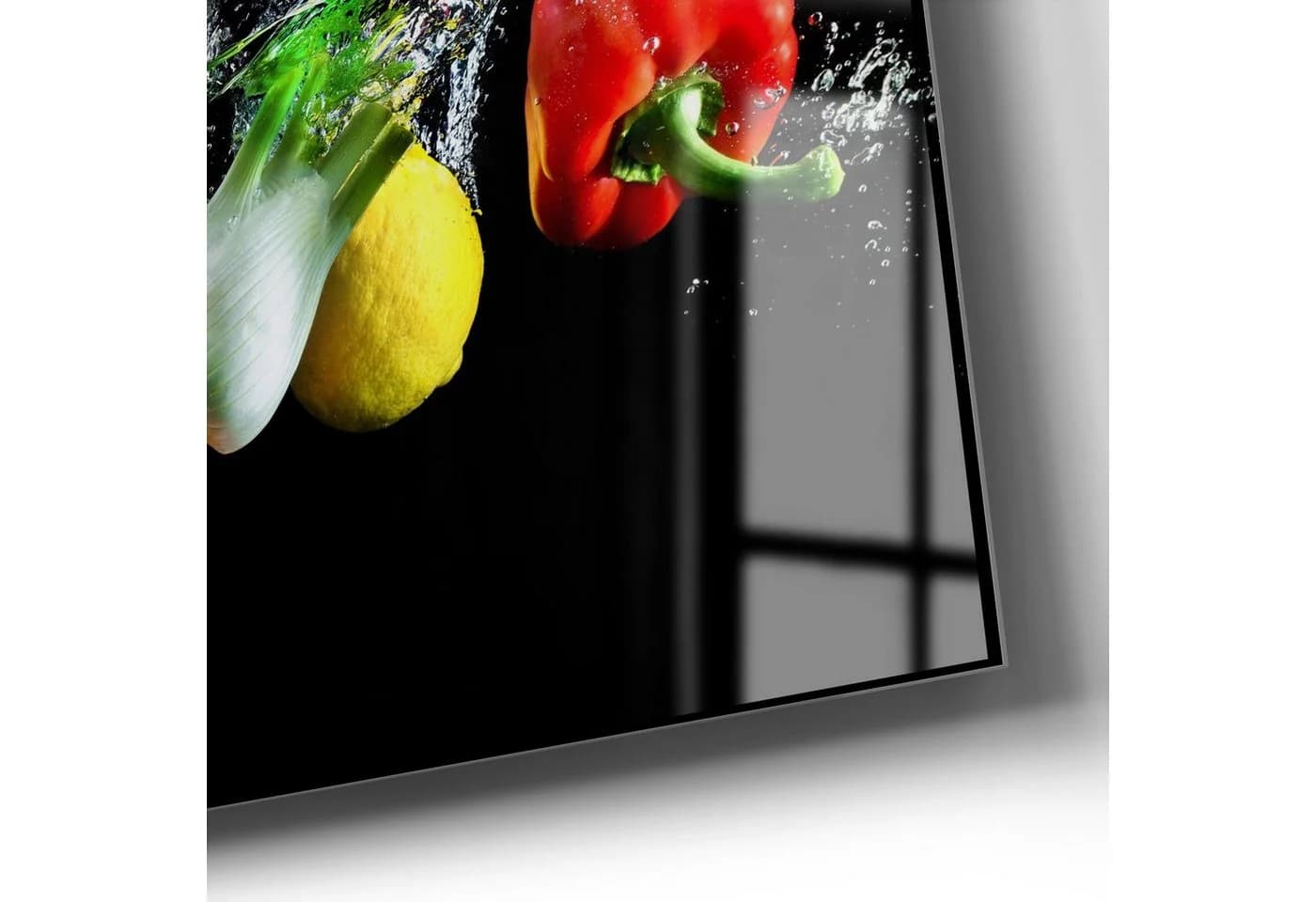 DEQORI Wanduhr Sauberes Obst und Gemüse Modern Glas Schwarz Bunt - Bild 5