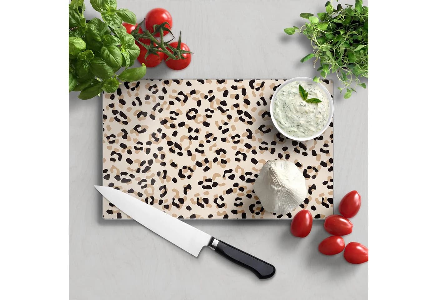 DEQORI Schneidebrett Leopardenglanz Glas 23x14 cm
