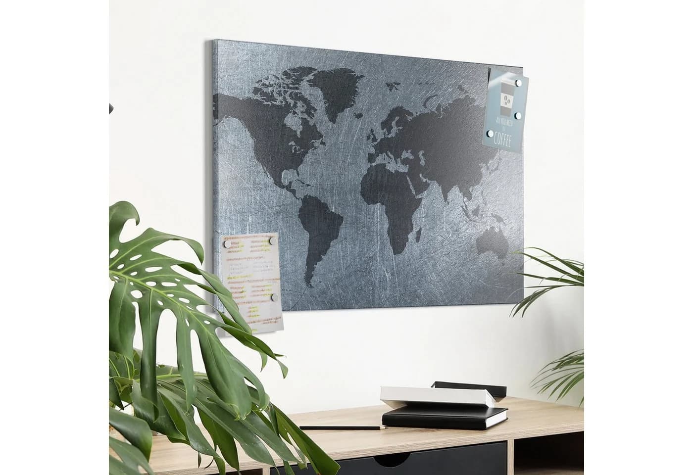 DEQORI Magnettafel 'Geschmiedete Welt' Metall Magnetboard Silber Grau - Bild 4